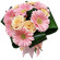 Pastelle. Round bouquet of gerberas and roses in soft pastel-and-pink colors.. Antalya