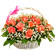 Poetry of feelings. Beautifully decorated basket of pink roses with assorted greens.. Antalya